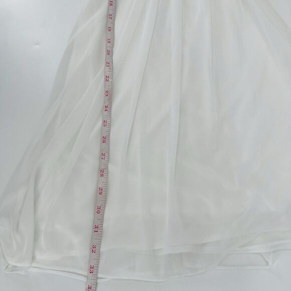 Blondie Nites Womens Dress Size 5/ Small Ivory Gold Beaded Chiffon Pleated Mini - Picture 9 of 10